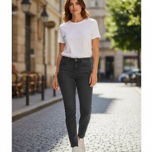 EILEEN FISHER Women's EUC Organic Cotton Slim Mid-rise Denim | Size 12